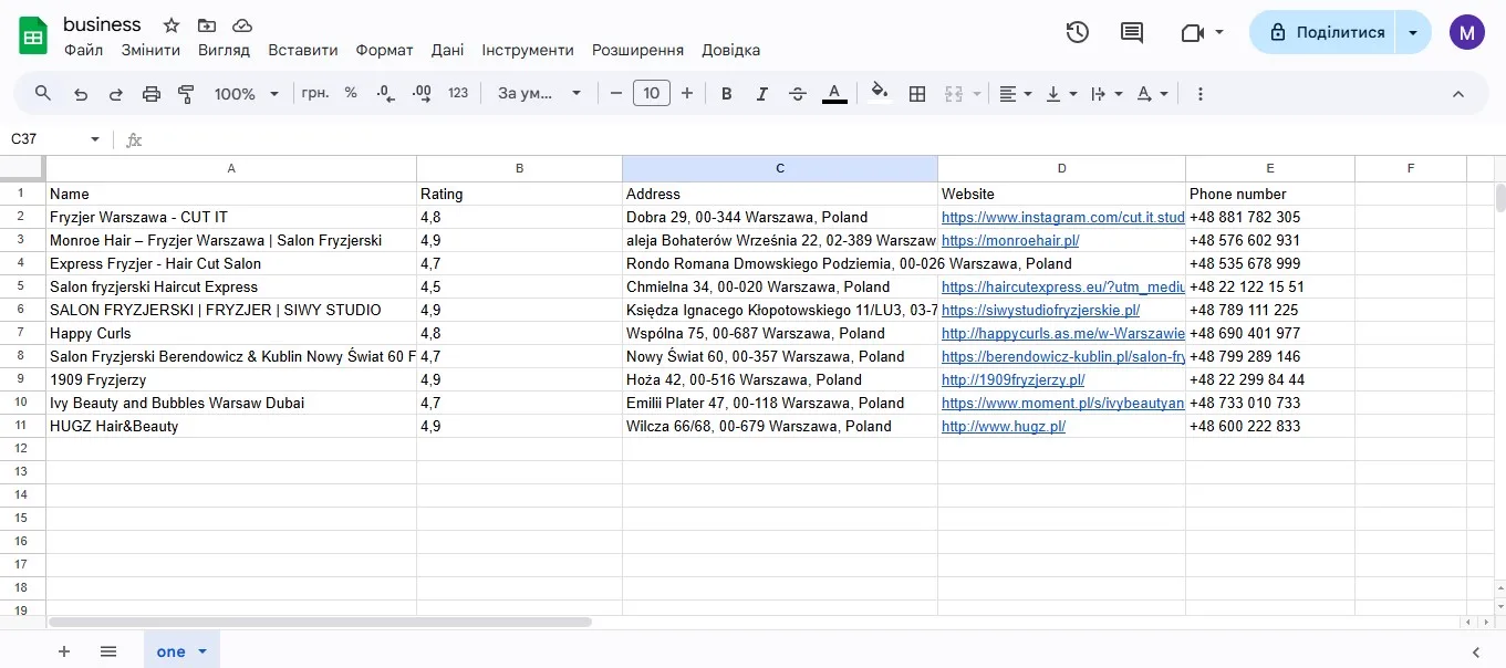 Scrape Google Places for business leads